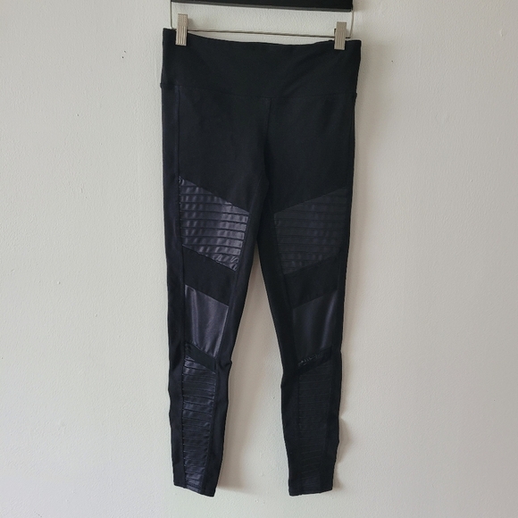 Alo Black Moto Leggings High Waist Size Small - Picture 2 of 9